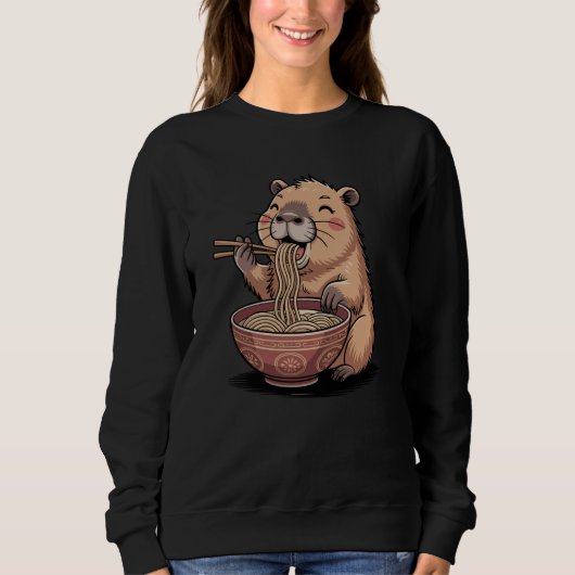 Sweatshirt Funny Capybara Japanese Ramen Enthusiast Kawaii Me (Devant)