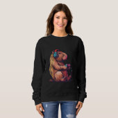 Sweatshirt Funny Capybara Jouer Jeux Vidéo, Capybara Gamin (Devant entier)