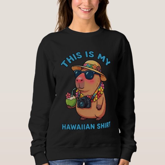 Sweatshirt Funny Capybara Tourist Hawaiian Vacation Summer Al (Devant)