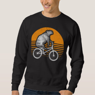 Sweatshirt Funny Capybara vélo d'équitation Retro Capibara vé