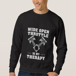 Sweatshirt Funny Car Guy Large Open Throttle Est Mon Pu Théra