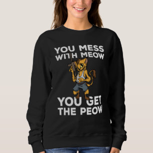 Sweatshirt Funny Cat Gun Lover Rifle Armé Kitty 2ème amendeme
