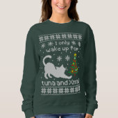Sweatshirt Funny Cat Pixel Knit Ugly Christmas (Devant)