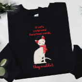 Sweatshirt Funny chat blanc rouge foulard de Noël carte sarca