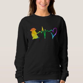 Sweatshirt Funny Chih Tzu Heartbeat Chien Vintage coloré