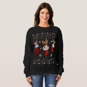 Sweatshirt Funny Chihuahua Chaussettes de Noël Lumières Cadea (Devant entier)