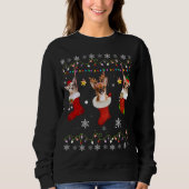Sweatshirt Funny Chihuahua Chaussettes de Noël Lumières Cadea (Devant)