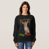 Sweatshirt Funny Chihuahua Chig with Antlers Joyeux Noël T (Devant entier)