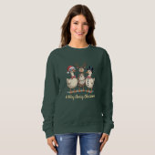 Sweatshirt Funny Christmas Geese Trio Santa Reindeer Snowman (Devant entier)