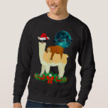 Sweatshirt Funny Christmas Llama Sleeping Sloth Santa Silhoue<br><div class="desc">Funny Christmas Llama Sleeping Sloth Santa Silhouette.</div>