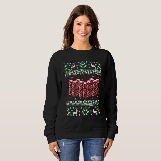 Sweatshirt Funny Christmas Poker Chips Ugly Sweater (Devant entier)