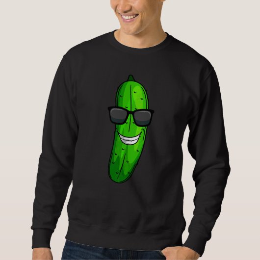 Sweatshirt Funny Concombre Sunglass Vegetable (Devant)