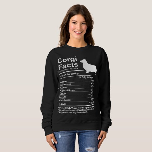 Sweatshirt Funny Corgi Facts (Devant entier)