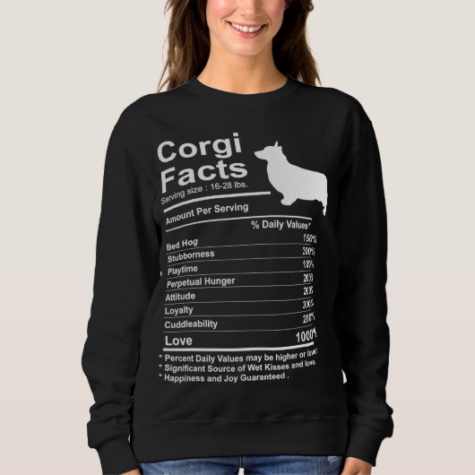 Sweatshirt Funny Corgi Facts (Devant)