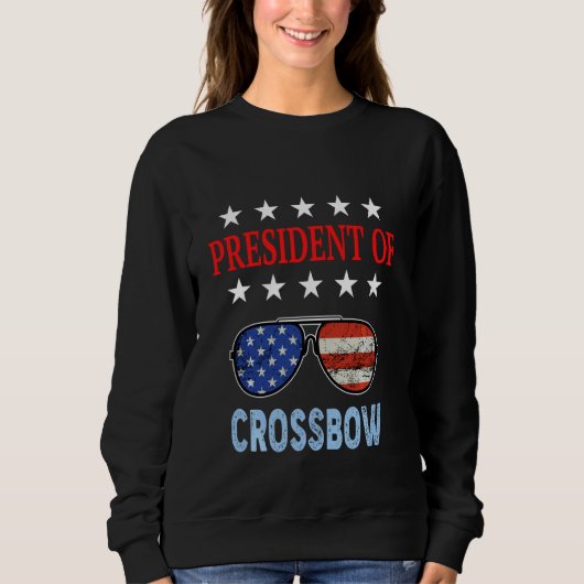 Sweatshirt Funny Crossbow Accessoires Usa Drapeau Crossbow Sa (Devant)