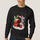 Sweatshirt Funny Dachshund Chien Chaussure de Noël Santa Hat  (Devant)