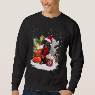 Sweatshirt Funny Dachshund Chien Chaussure de Noël Santa Hat