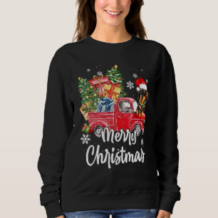 Sweatshirt Funny Dachshund Ride Camion Rouge Joyeux Noël Paj