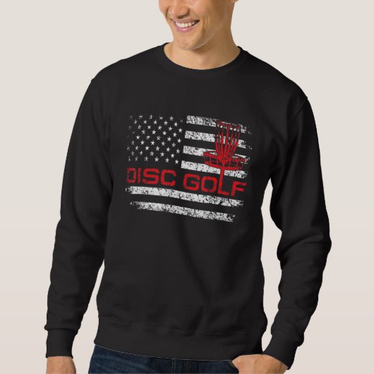 Sweatshirt Funny Disc Golf Apparel With American Flag US Flag (Devant)