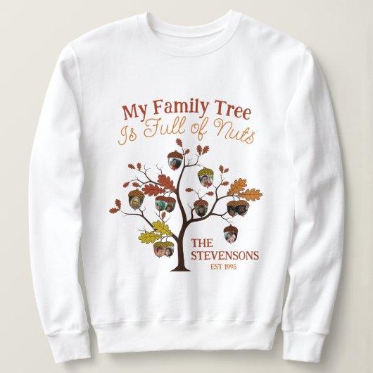 Sweatshirt Funny Fall Photo Family Tree est plein de noix (Design devant)