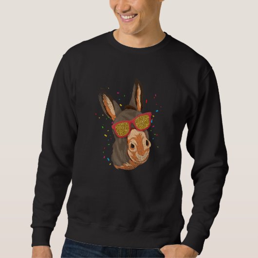 Sweatshirt Funny Farm Animal Party Animal Cool Sunglasses Don (Devant)