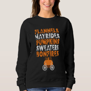 Sweatshirt Funny Flannels Hayrides Sweaters Citrouille Bonfir