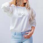 Sweatshirt Funny French Cat Quote And Line Illustration<br><div class="desc">Sweater Women - Un Deux Trois Cat</div>