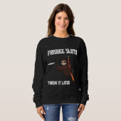 Sweatshirt Funny Frisbee Sloth Disk Golf Ultimate (Devant entier)