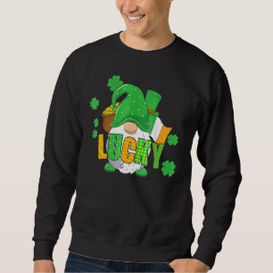 Sweatshirt Funny Gnome Lucky St Patrick's Day Shamrock irland