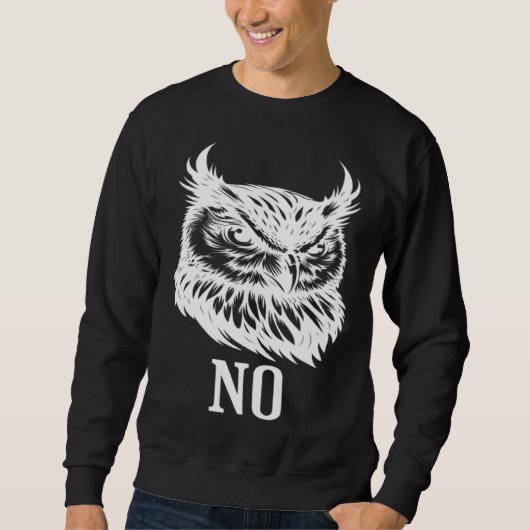 Sweatshirt Funny Grumpy Owl No For Teenagers (Devant)