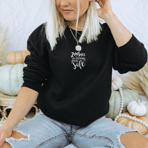 Sweatshirt Funny Halloween Zombies Eat Brains Humor Sweater