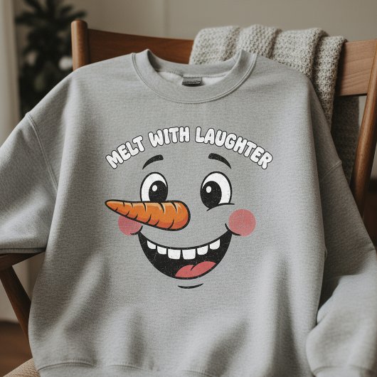 Sweatshirt Funny Happy Snowman Face T-Shirt | Cute Smiling