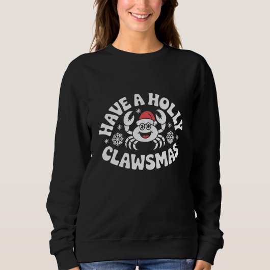 Sweatshirt Funny Holiday Crab Illustration for Christmas Gift (Devant)
