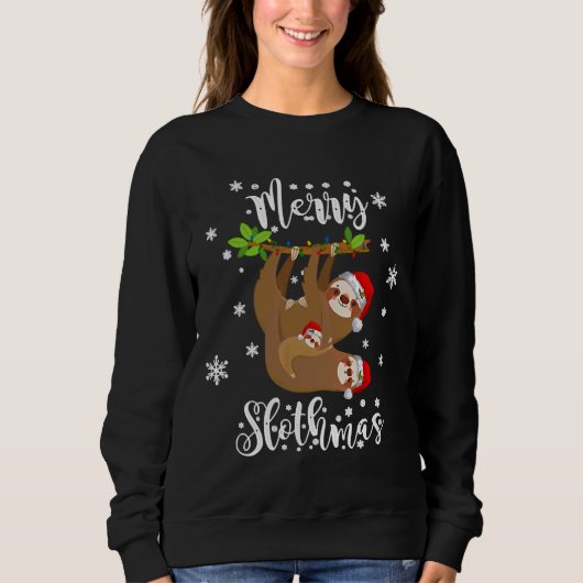 Sweatshirt Funny Joyeux Noël Slothmas (Devant)