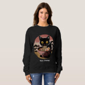 Sweatshirt Funny Kawaii Chat Manger Ramen nouilles mignonnes (Devant entier)