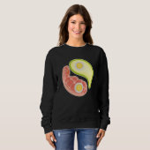 Sweatshirt Funny Keto Diet Meat Eggs Avocado Ying Yang Zen Sy (Devant entier)