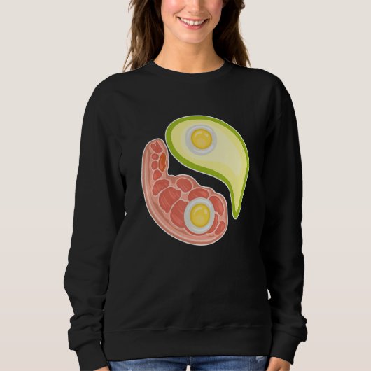 Sweatshirt Funny Keto Diet Meat Eggs Avocado Ying Yang Zen Sy (Devant)