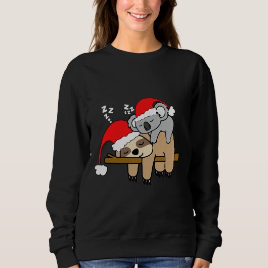 Sweatshirt Funny Lazy Sloth Bakoala Mama Oear (Devant)