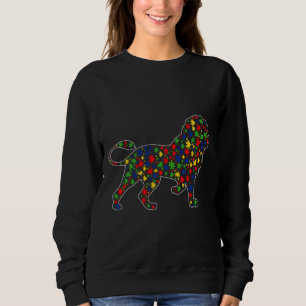 Sweatshirt Funny Lion Animaux Puzzle Pièces Sensibilisation s