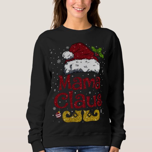 Sweatshirt Funny Mama Claus Matching Famille Noël Père Noël H (Devant)