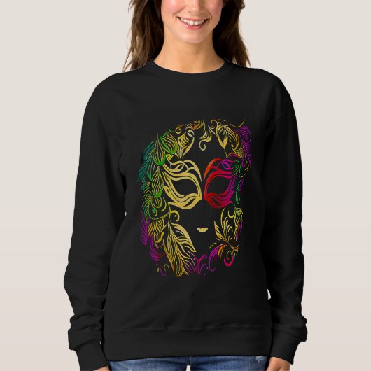 Sweatshirt Funny Mardi Gras Carnival parade with beads party (Devant)