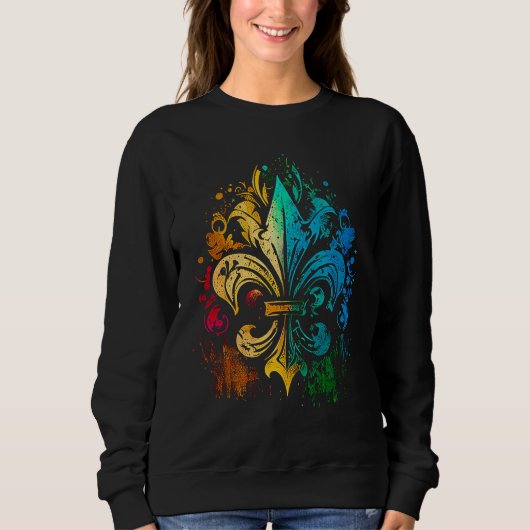 Sweatshirt Funny Mardi Gras Carnival parade with beads party  (Devant)
