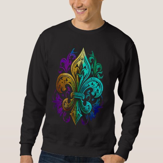 Sweatshirt Funny Mardi Gras Carnival parade with beads party  (Devant)