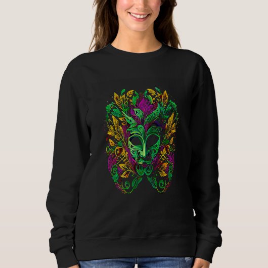 Sweatshirt Funny Mardi Gras Carnival parade with beads party  (Devant)