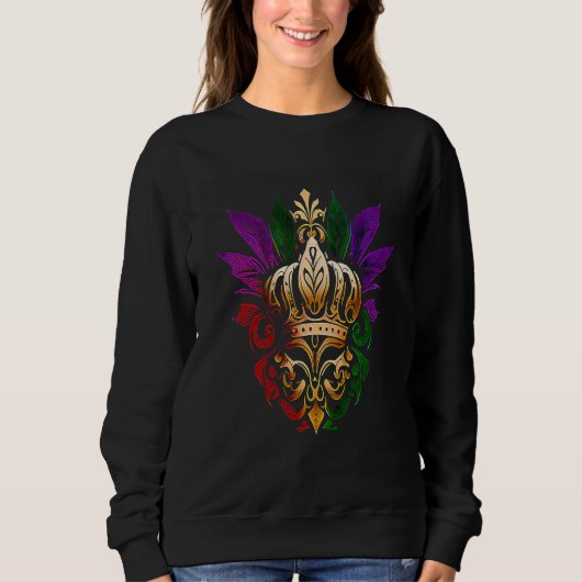 Sweatshirt Funny Mardi Gras Carnival parade with beads party  (Devant)