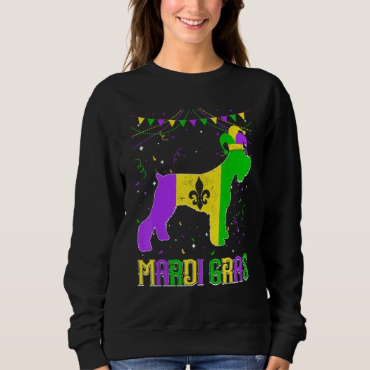 Sweatshirt Funny Mardi Gras Schnauzer Dog Dad Mom Mardi Gras (Devant)