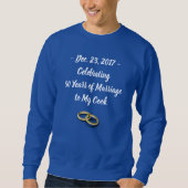 Sweatshirt Funny Mariage Anniversaire Hommes Bleu personnalis (Devant)