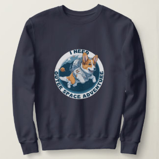 Sweatshirt Funny mignon corgi Chien aventure spatiale