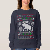 SWEATSHIRT FUNNY MOOSE UGLY XMAS SWEATER CHRISTMAS (Devant)