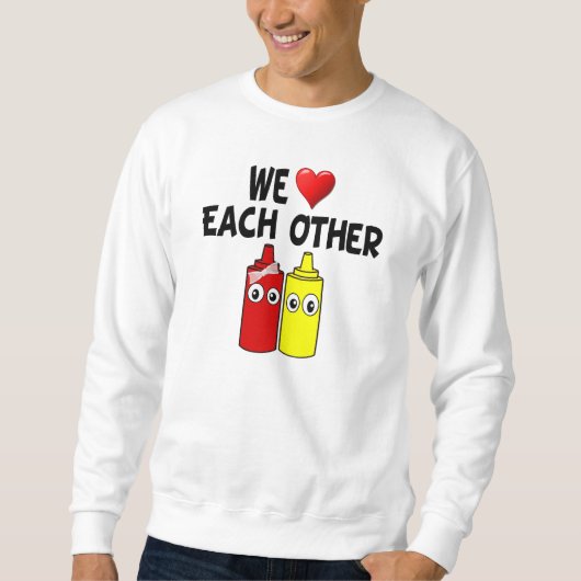 Sweatshirt Funny Mustard Ketchup Couple (Devant)